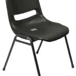Heavy Duty Polypropylene Chair Black P/C 4 Steel Leg Underframe (P100 B)