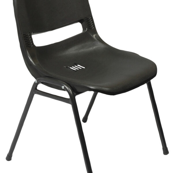 Heavy Duty Polypropylene Chair Black P/C 4 Steel Leg Underframe (P100 B)