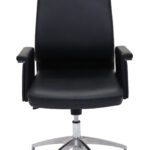 Pelle High Back Executive ChairBlack PU Leather - Chrome 5 Star Spider Base
