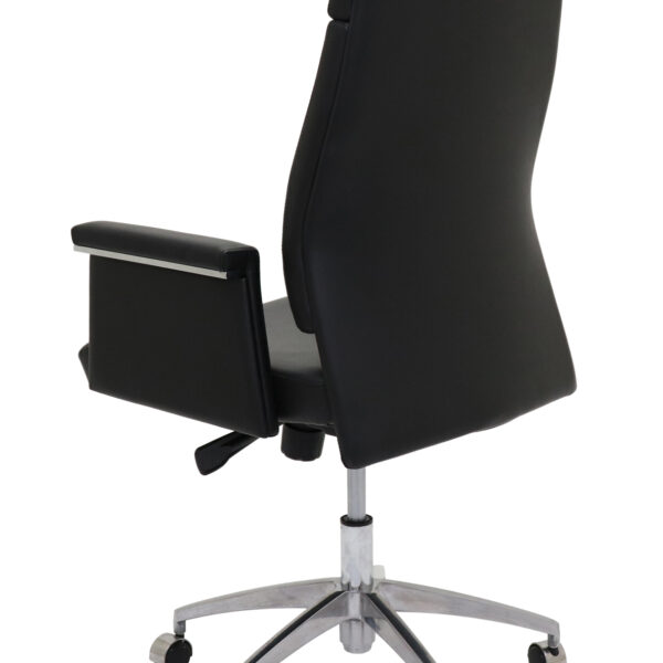 Pelle High Back Executive ChairBlack PU Leather – Chrome 5 Star Spider Base