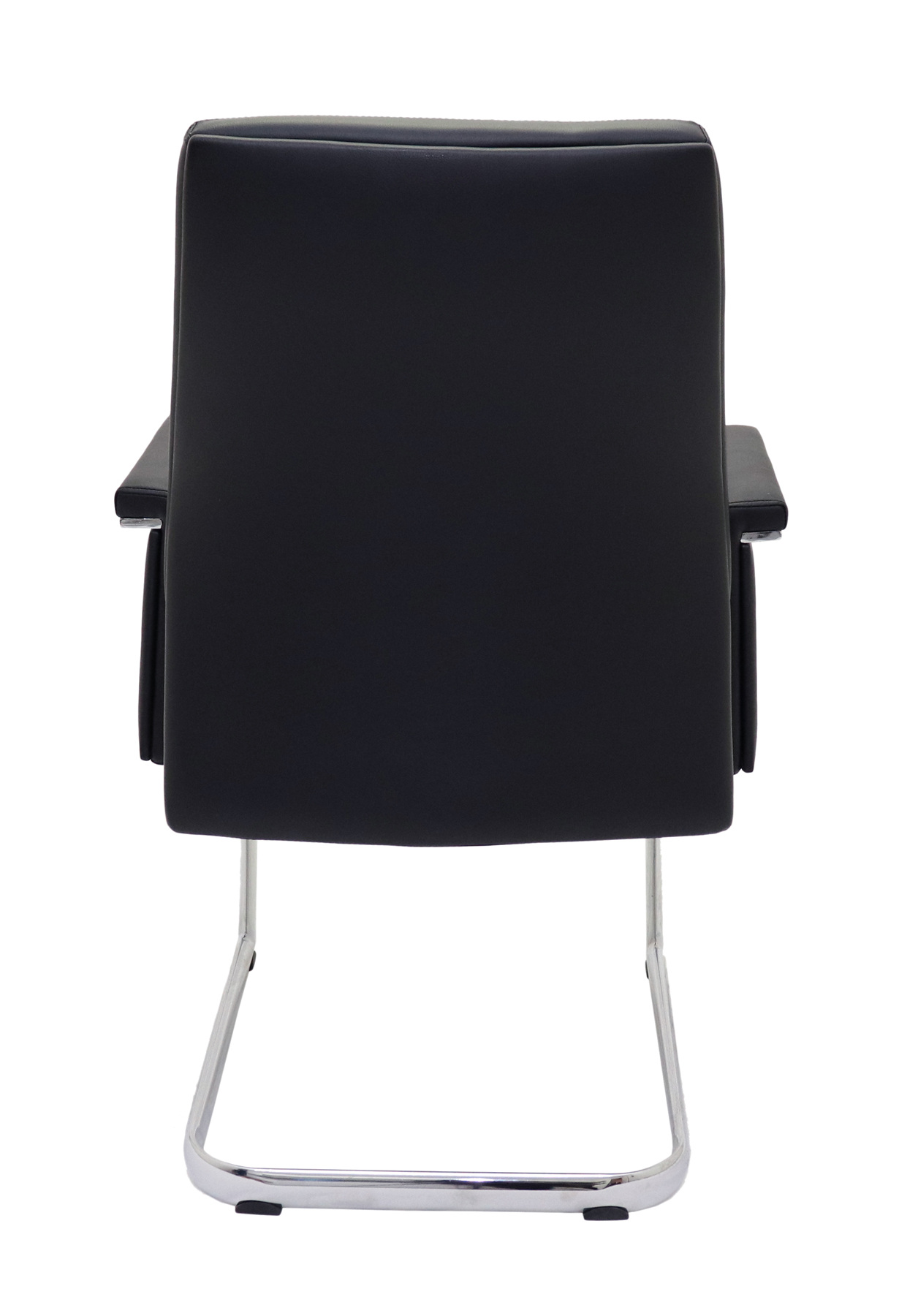 Pelle Medium Back Executive Visitor ChairBlack PU Leather - Chrome Cantilever Base - Image 4
