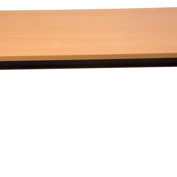 Rapid Span Open Workstation 1500mm W x 700mm D x 730mm H Unique Span Leg – Matching Perforated Modesty Panel E0 Rated Melamine Board – 2 x 80mm Dia Cable Entry Holes – Beech  (Black) (RSD1577M BB)