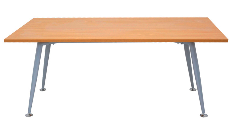 Rapid Span Meeting Table 1800mm W x 900mm D x 705mm H Silver P/C Frame With Chrome Foot - Adj. Levelling Feet E0 Rated Melamine Board - Cherry (RST189 C)