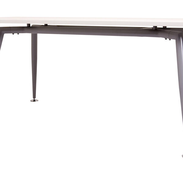 Rapid Span Meeting Table 1800mm W x 750mm D x 705mm H Silver P/C Frame With Chrome Foot – Adj. Levelling Feet E0 Rated Melamine Board – White (RST1875 W)