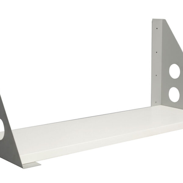 Pair Of Shelf Brackets ONLY To Suit Rapid Screen – Suits 300mm D Melamine Shelf Perforated Steel Design – Precious Silver (SCSHELF BRACKET)