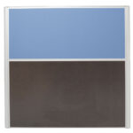 Rapid  Screen 1500mm W x 1250mm H x 30mm T Pinable Surface - Mid Rail For Work Top Hanging Top Rail For Accessory Hanging - Anodised Silver Frame - Light Blue (SC1512 BE)