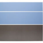 Rapid  Screen 1500mm W x 1650mm H x 30mm T Pinable Surface - Mid Rail For Work Top Hanging Top & 3/4 Rail For Accessory Hanging - Anodised Silver Frame - Light Blue (SC1516 BE)