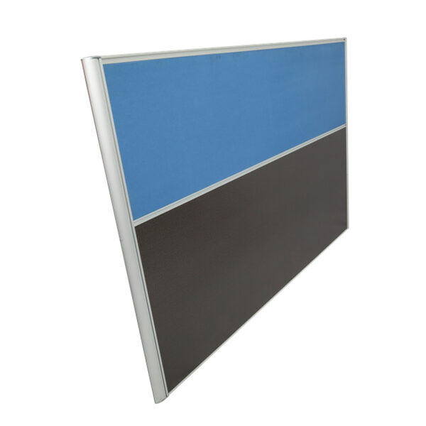 Rapid  Screen 1800mm W x 1250mm H x 30mm T Pinable Surface – Mid Rail For Work Top Hanging Top Rail For Accessory Hanging – Anodised Silver Frame – Light Blue (SC1812 BE)