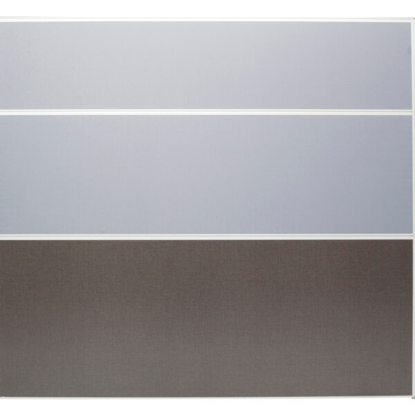 Rapid Screen 750mm W x 1250mm H x 30mm T Pinable Surface – Mid Rail For Work Top Hanging Top Rail For Accessory Hanging – Anodised Silver Frame – Grey (SC712 GR)