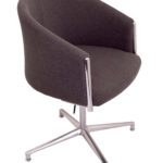 Splash Club Lounge Chair Soft Fabric Upholstery With Chrome Trim