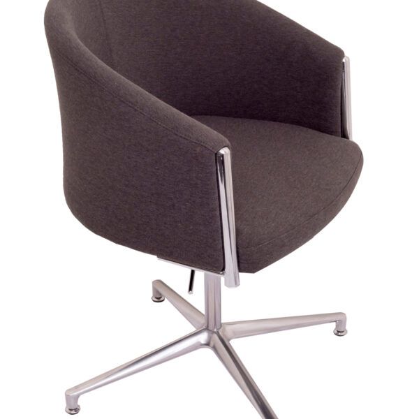 Splash Club Lounge Chair Soft Fabric Upholstery With Chrome Trim