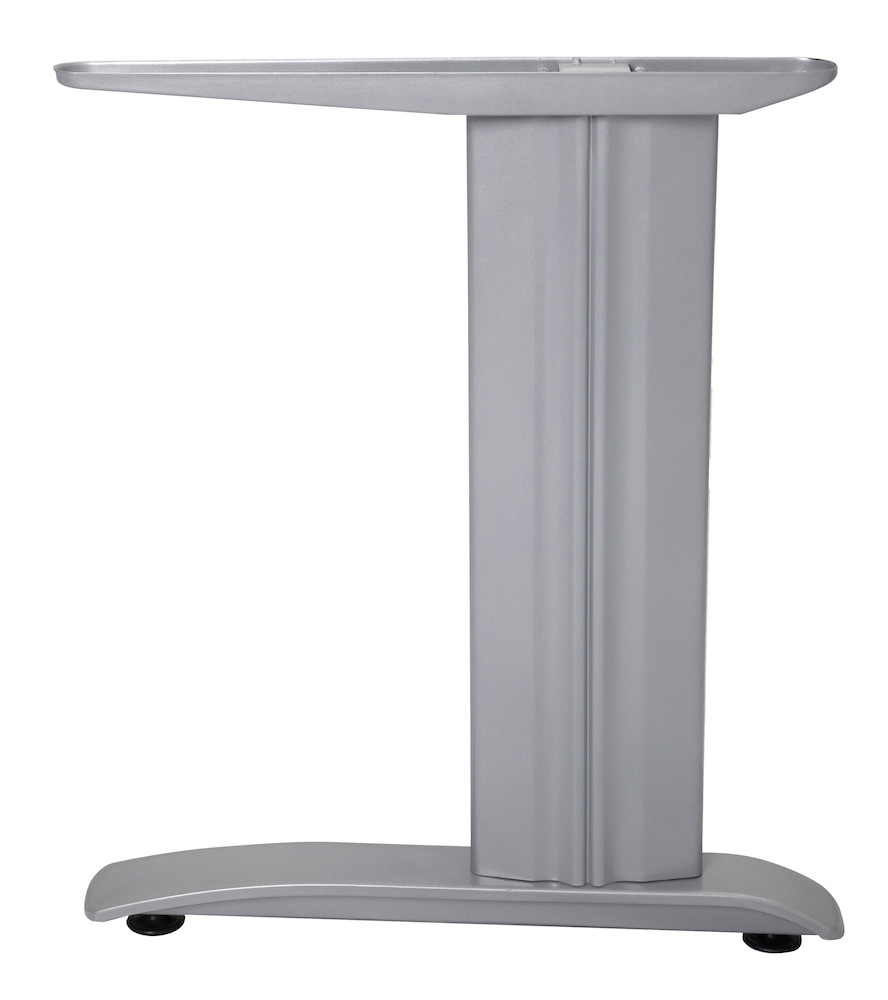 Span Workstation Leg Set ( 1 x LHS + 1 x RHS Leg Per Box) 560mm D x 705mm H x 60mm W Unique Design - Steel Construction - Cable Ducting Ability Within Leg - Brushed Silver (SPLEG BS)