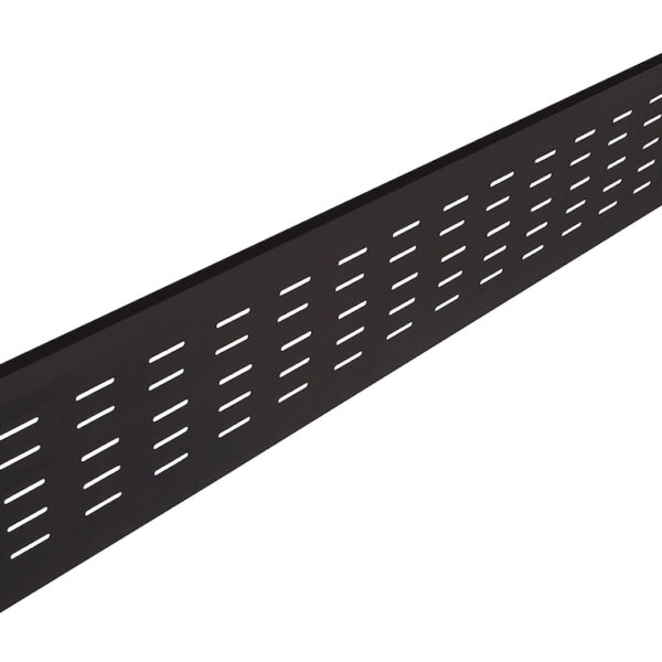 Modesty Panel 1590mm W x 300mm H x 20mm T Perforated Steel – Suits 1800mm W Open & Corner Workstations – Black (SPM187 BL)