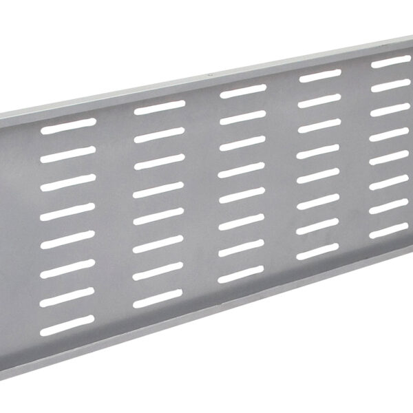 Modesty Panel 1590mm W x 300mm H x 20mm T Perforated Steel – Suits 1800mm W Open & Corner Workstations Brushed Silver (SPM187 BS)