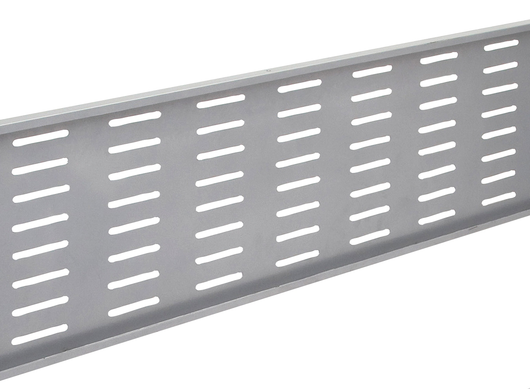 Modesty Panel 1590mm W x 300mm H x 20mm T Perforated Steel - Suits 1800mm W Open & Corner Workstations Brushed Silver (SPM187 BS)