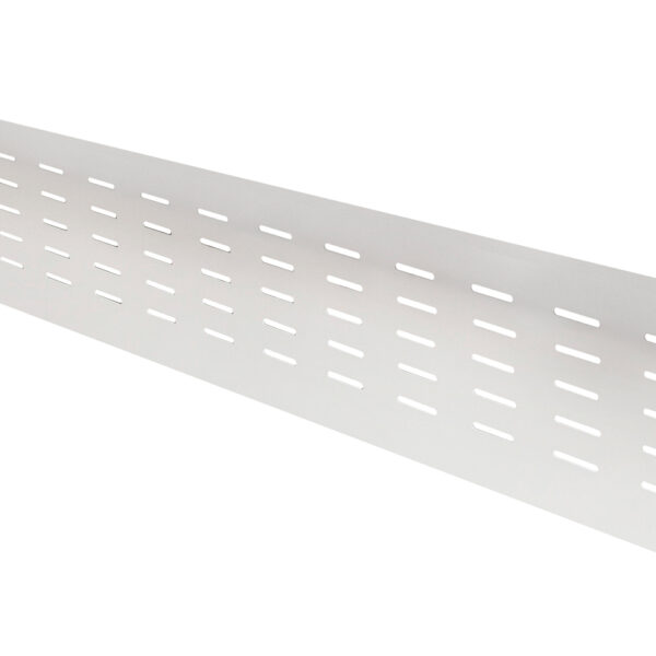 Modesty Panel 1590mm W x 300mm H x 20mm T Perforated Steel – Suits 1800mm W Open & Corner Workstations White Satin (SPM187 WS)