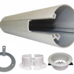 2.1mtr desk to ceiling Power Pole anodised finish c/w ceiling kit