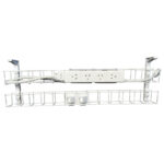 DUAL TIER CABLE BASKET KIT - 1550mm W, Quad Auto Switched Power Module,  2 x Data Tiles (SWBK15504G2D)