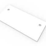 Table Top Only 1200mm w x 700mm D x 25mm T E0 Rated Melamine Board - Matching Rigid Edging - 2 x 80mm Dia Cable Entry Holes - White (T127 W)