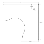 Corner Workstation Table Top Only 1500mm x 1500mm x 700mm D x 25mm T E0 Rated Melamine Board - Matching Rigid Edging - 1 x 80mm Dia. Cable Entry Hole - White (T1515 W)