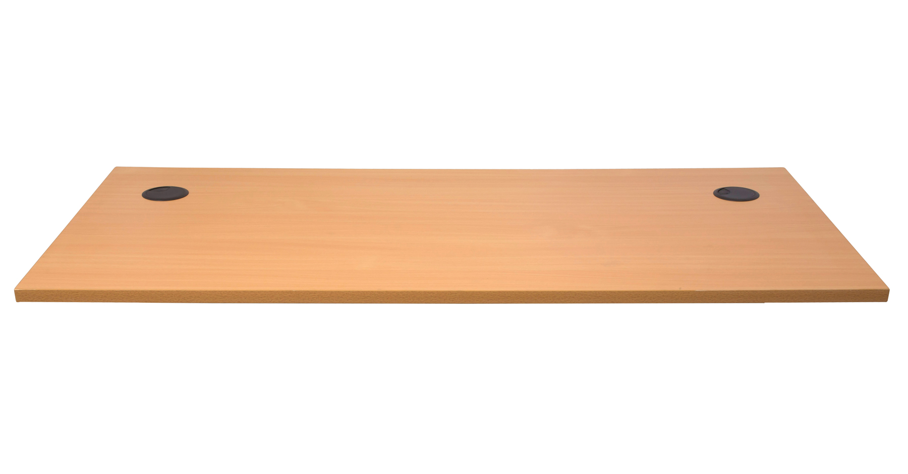 Table Top Only 1800mm w x 700mm D x 25mm T E0 Rated Melamine Board - Matching Rigid Edging - 2 x 80mm Dia Cable Entry Holes - Beech (T187 B)