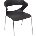 Rapidline Poly Chair with Chromed Metal Leg - Black (TAURUS CHAIR)
