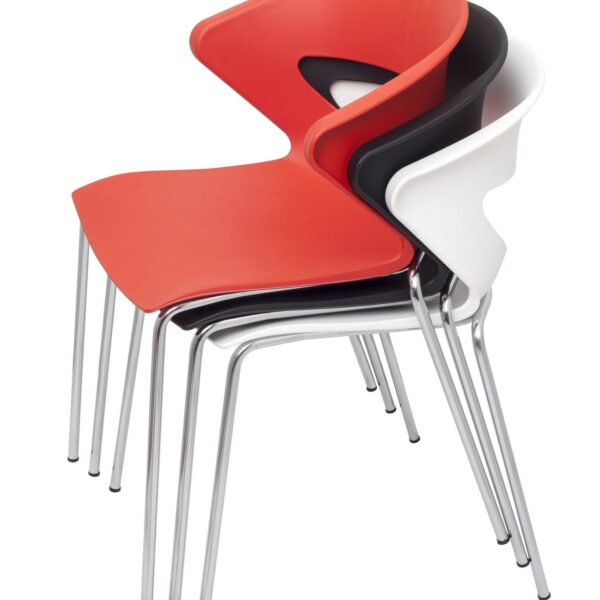 Rapidline Poly Chair with Chromed Metal Leg – Black (TAURUS CHAIR)