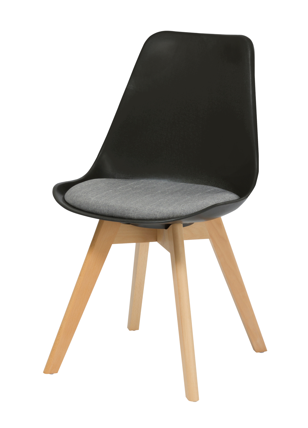 Timber Leg Break Out Chair - Oak Coloured Timber Leg - Polypropylene Shell - Soft Upholstered Seat Pad (VIRGO CHAIR)