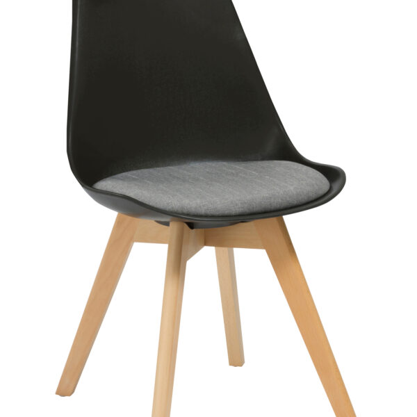 Timber Leg Break Out Chair – Oak Coloured Timber Leg – Polypropylene Shell – Soft Upholstered Seat Pad (VIRGO CHAIR)