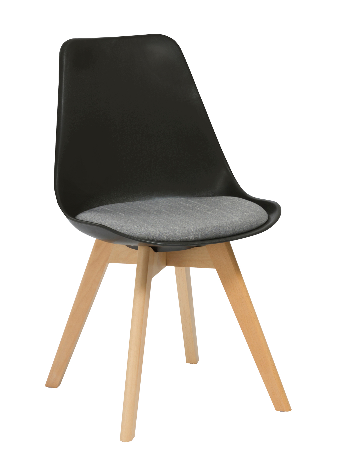 Timber Leg Break Out Chair - Oak Coloured Timber Leg - Polypropylene Shell - Soft Upholstered Seat Pad (VIRGO CHAIR) - Image 2