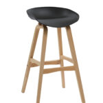 Virgo Bar Stool - Oak Coloured Timber Leg / Polypropylene Seat - (VIRGO STOOL)