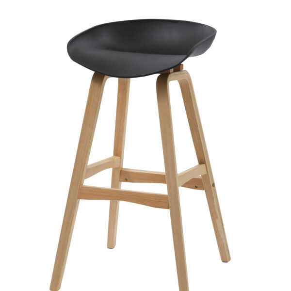 Virgo Bar Stool – Oak Coloured Timber Leg / Polypropylene Seat – (VIRGO STOOL)