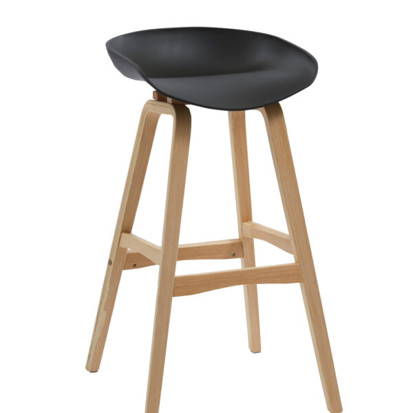 Virgo Bar Stool – Oak Coloured Timber Leg / Polypropylene Seat – (VIRGO STOOL)