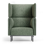 Velto Single Seater High Back Lounge - Olive Fabric | Black Powdercoat - (VL-1 OLIVE)