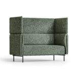 Velto 2 Seater High Back Lounge - Olive Fabric | Black Powdercoat - (VL-2 OLIVE)