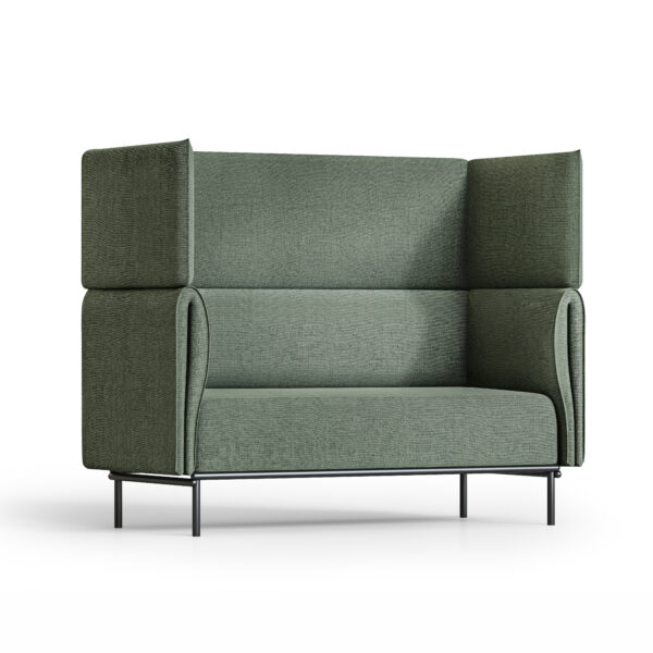 Velto 3 Seater High Back Lounge – Olive Fabric | Black Powdercoat – (VL-3 OLIVE)