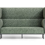 Velto 3 Seater High Back Lounge - Olive Fabric | Black Powdercoat - (VL-3 OLIVE)