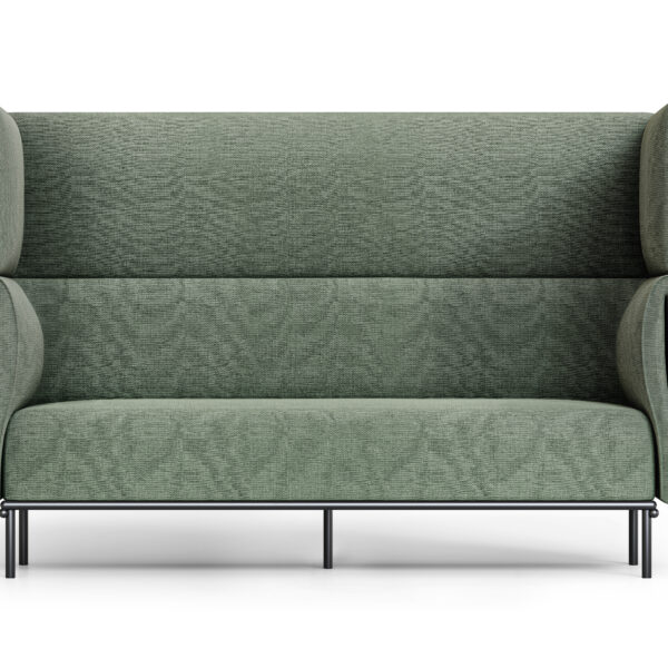 Velto 3 Seater High Back Lounge – Olive Fabric | Black Powdercoat – (VL-3 OLIVE)