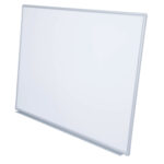 Wall mounted Aluminium Framed Magnetic Whiteboard, with Pen Tray and Concealed Corner Fixing (W96 - W2412)