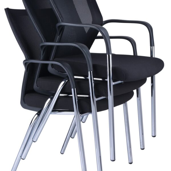 Mesh Back Visitor Chair – Black Mesh – Black (WMCC BK)