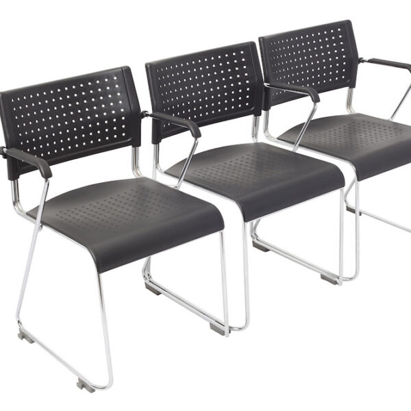 Wimbledon Visitor Chair – no arms – Black (WIMBLEDON)