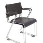 Rapidline Visitor Chair - with arms - Black (WIMBLEDON WITH ARMS)