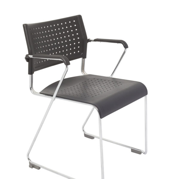 Wimbledon Visitor Chair – with arms – Black (WIMBLEDON WITH ARMS)