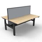 Halo+ Back to Back Workstation with Screen & Cable Tray - (H+2PWSCT)