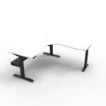 Boost Plus Corner Workstation with Cable Tray (B+CNRWCT1P1818 NW/BL)