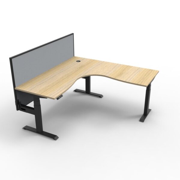 Boost Plus Corner Workstation with Sceen 1500mm W x 1500mm W x 750mm D x 620mm – 1270mm H (B+CNRWS1P1515)