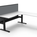 Boost Plus Back to Back Workstation With Screen & Cable Tray 1800mm W x 1800mm W x 750mm D x 620mm - 1270mm H (B+CNRWSCT1P1818)