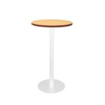 Circular Dry Bar Table with flat Disc Base - White Satin Finish 600mm Diameter x 1050mm H Overall 450mm (CDBT6 WS)
