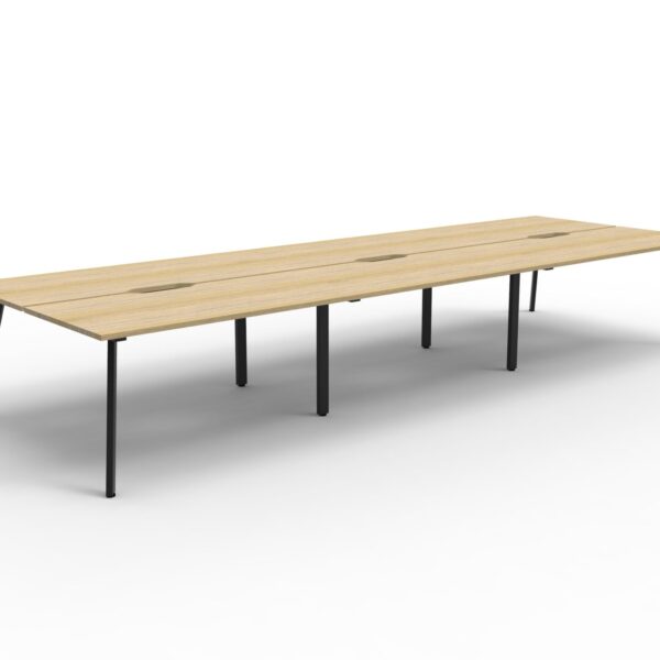 Eternity 6 Person Double Sided Workstation – No Screen 5400mm W x 1530mm D x 730mm H (D-ELD6P1875)