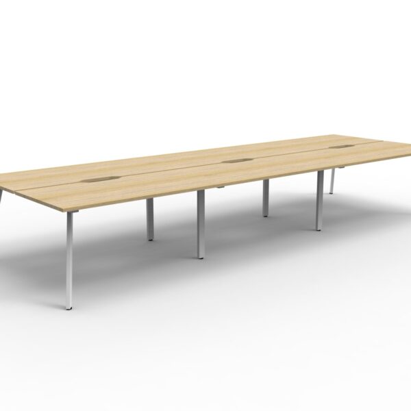 Eternity 6 Person Double Sided Workstation – No Screen 5400mm W x 1530mm D x 730mm H (D-ELD6P1875)